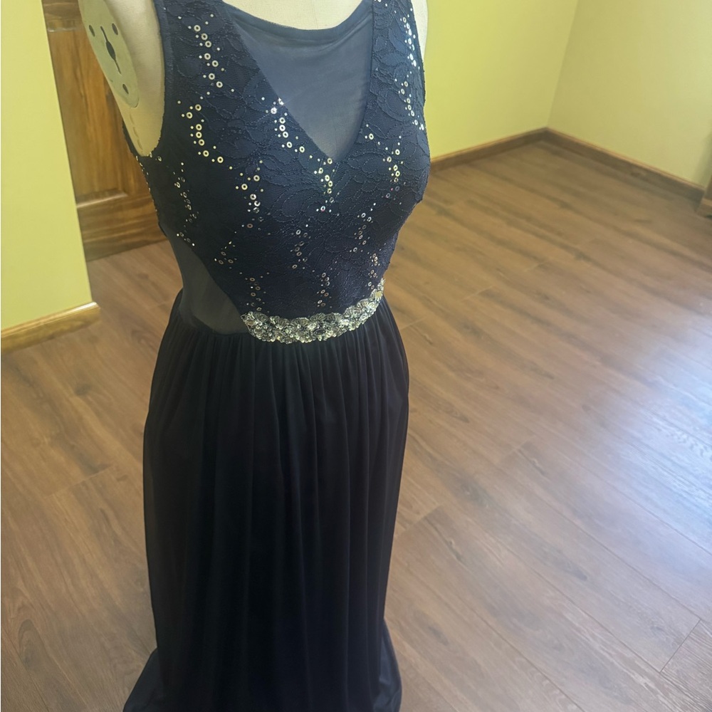 COPY - BCX Navy Blue Elegant Prom/ Evening Dress